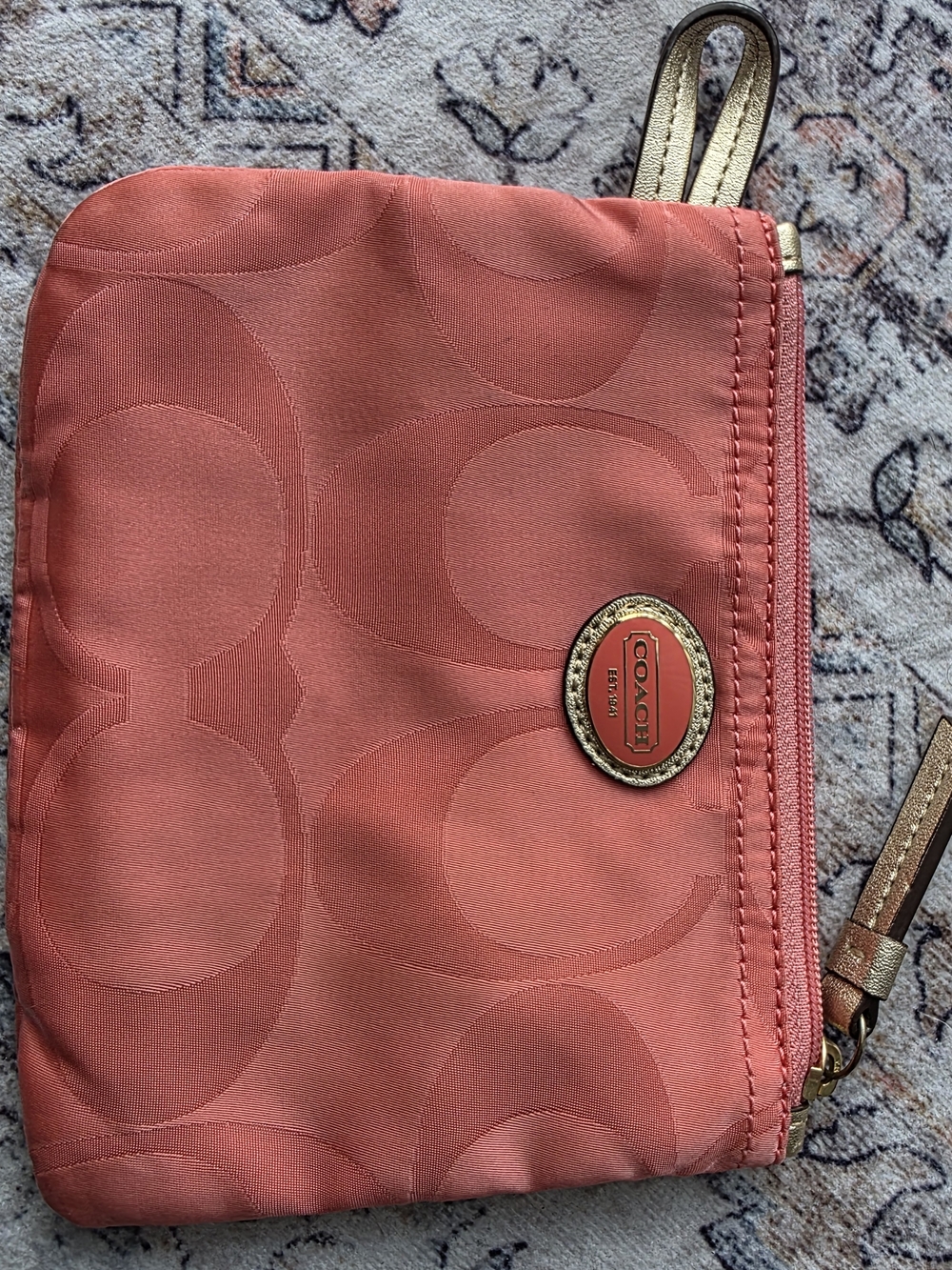 Coach Coral Signature Wristlet
